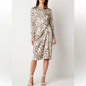 Worthington Maxi Dress Women's Sz S Faux Wrap  Leona Animal Print NWT